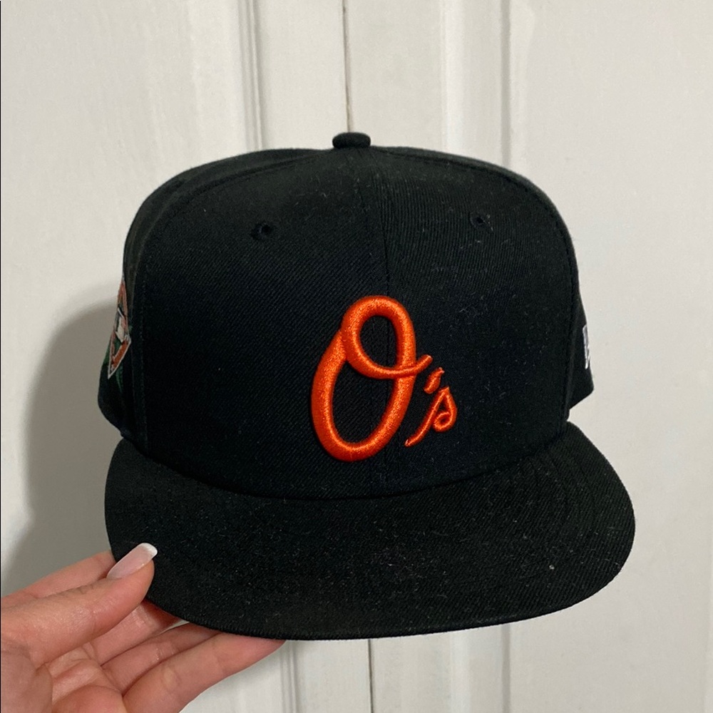 Black Cap with Orange Embroidery